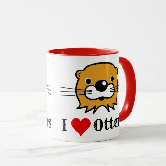 Ik hou van otters. Andere natuurbescherming Mok (Voorkant rechts)