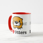 Ik hou van otters. Andere natuurbescherming Mok (Voorkant links)