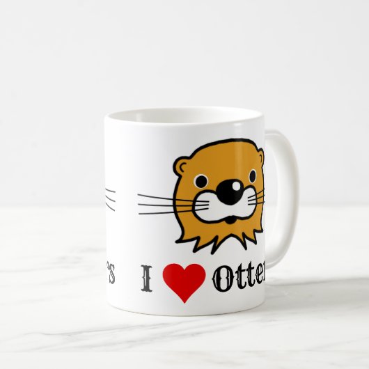 Ik hou van otters. Andere waardering. Houdt van ot Koffiemok (Voorkant rechts)