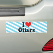 Ik hou van otters bumpersticker (Op auto)