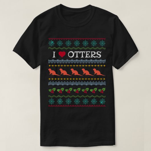 Ik hou van Otters die lomp van Sweater Love Gifts  T-shirt (Design voorkant)