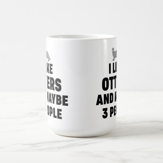 Ik hou van Otters en misschien 3 mensen Funny Otte Magische Mok (Midden)