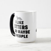 Ik hou van Otters en misschien 3 mensen Funny Otte Magische Mok (Voorkant links)
