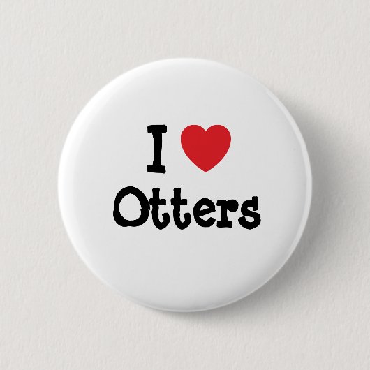 Ik hou van Otters hart aangepast Ronde Button 5,7 Cm (Voorkant)