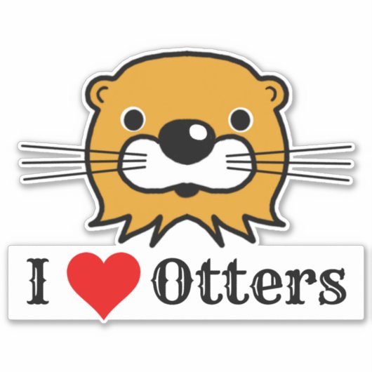 Ik hou van otters. Otter's Head Sticker (Voorkant)
