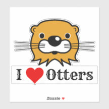 Ik hou van otters. Otter's Head Sticker