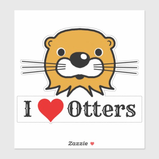 Ik hou van otters. Otter's Head Sticker (Vel)