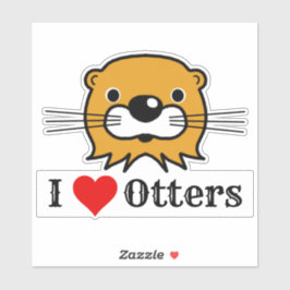 Ik hou van otters. Otter's Head Sticker