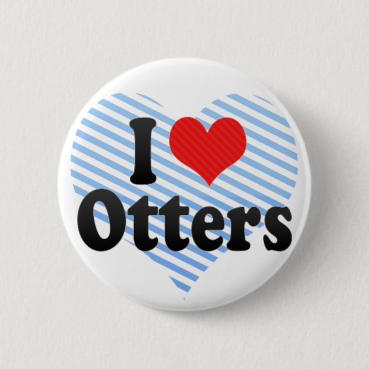 Ik hou van otters ronde button 5,7 cm (Voorkant)