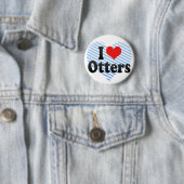 Ik hou van otters ronde button 5,7 cm (In situ)