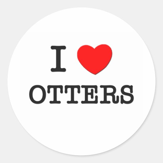 Ik hou van OTTERS Ronde Sticker (Voorkant)