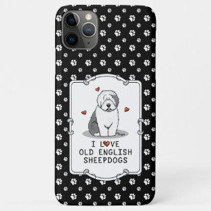 Ik hou van oude Engelse Sheepdogs (grijs 1) Cute O Case-Mate iPhone Case