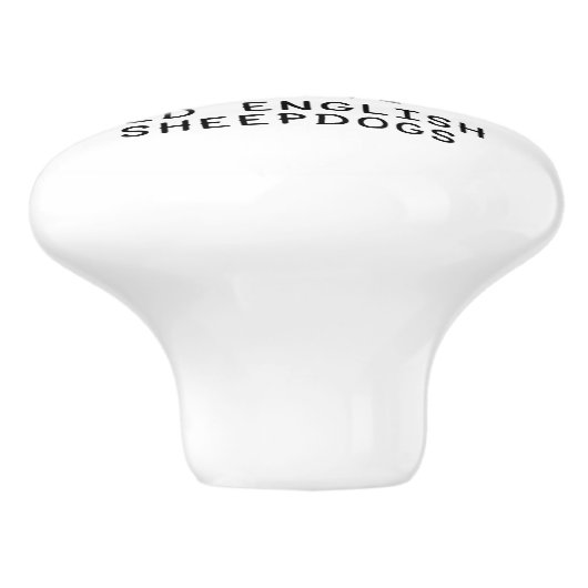 Ik hou van oude Engelse Sheepdogs (grijs 1) Cute O Keramische Knop (Zijkant)