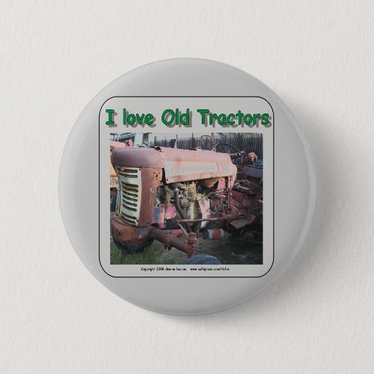 Ik hou van oude IH trekkers Ronde Button 5,7 Cm (Voorkant)
