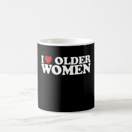 Ik hou van oudere vrouwen ik hart groovy koffiemok