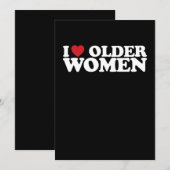 Ik hou van oudere vrouwen in hart Groovy Kaart (Voorkant / Achterkant)