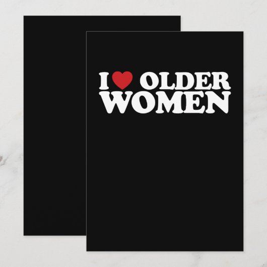 Ik hou van oudere vrouwen in hart Groovy Kaart (Voorkant / Achterkant)