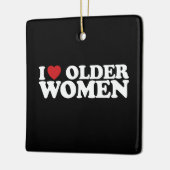 Ik hou van oudere vrouwen in hart Groovy Keramisch Ornament (Links)