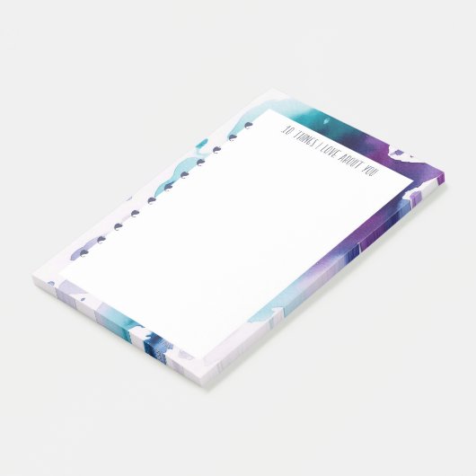 Ik hou van over u post zijn - Abstracte waterkleur Post-it® Notes (Schuin)