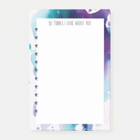 Ik hou van over u post zijn - Abstracte waterkleur Post-it® Notes (Voorkant)