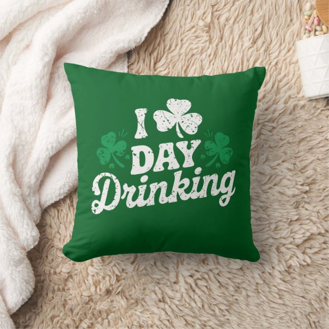 Ik hou van overdag drinken Grappige St. Patrick's  Kussen (Deken)