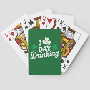Ik hou van overdag drinken Grappige St. Patrick's Pokerkaarten