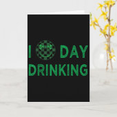 Ik hou van overdag drinken St. Patricks Dag Grappi Kaart (Gele Bloem)