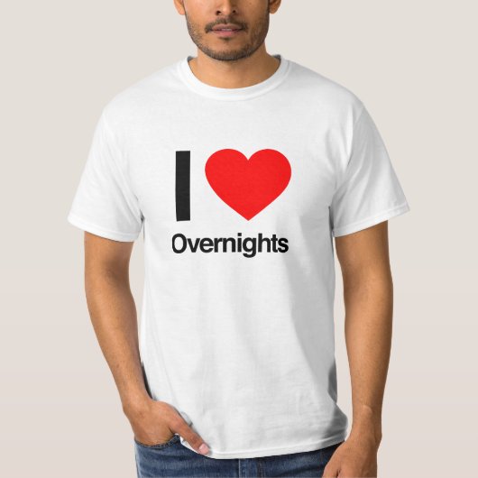 Ik hou van overnachtingen t-shirt (Voorkant)