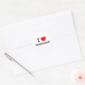 Ik hou van overtuigingskracht ronde sticker (Envelop)