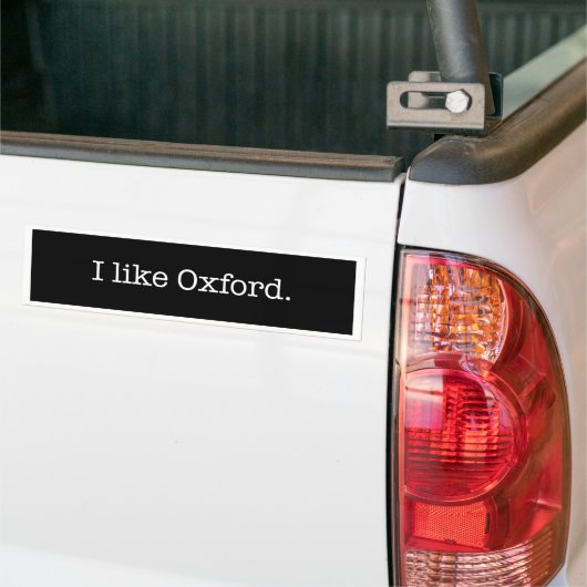"Ik hou van Oxford." Bumpersticker (Op Truck)