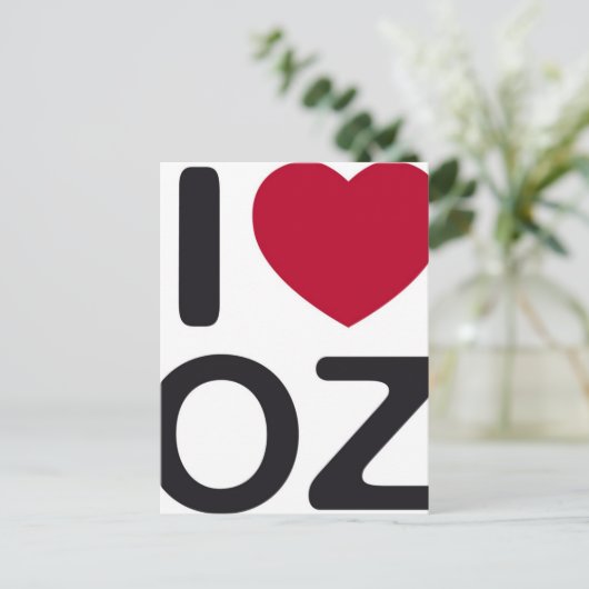 Ik hou van oz briefkaart (Staand voorkant)