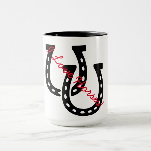 Ik hou van paarden! 15 oz Mok (Midden)