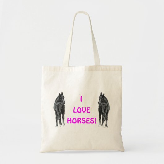 Ik hou van paarden! Boekzak Tote Bag (Voorkant)