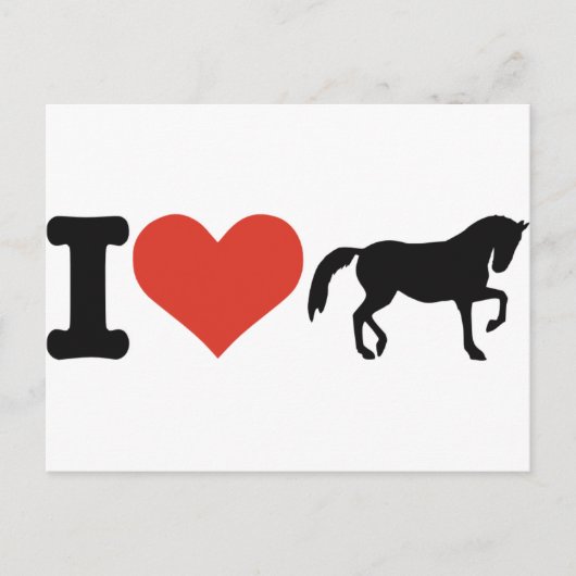 Ik hou van paarden briefkaart (Voorkant)