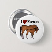 Ik hou van paarden Button (Voorkant /achterkant)