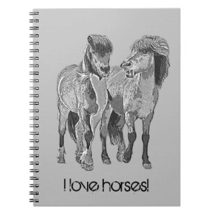 Ik hou van paarden! Cute IJslandse pony Notitieboek
