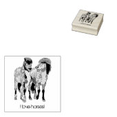 Ik hou van paarden! Cute IJslandse pony Rubberstempel (Gestempeld)