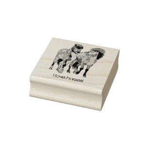 Ik hou van paarden! Cute IJslandse pony Rubberstempel