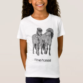 Ik hou van paarden! Cute IJslandse pony T-shirt