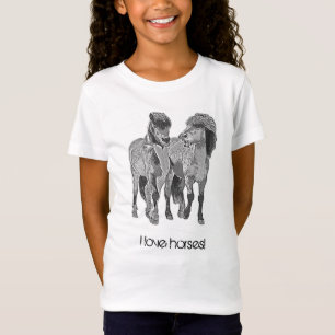 Ik hou van paarden! Cute IJslandse pony T-shirt