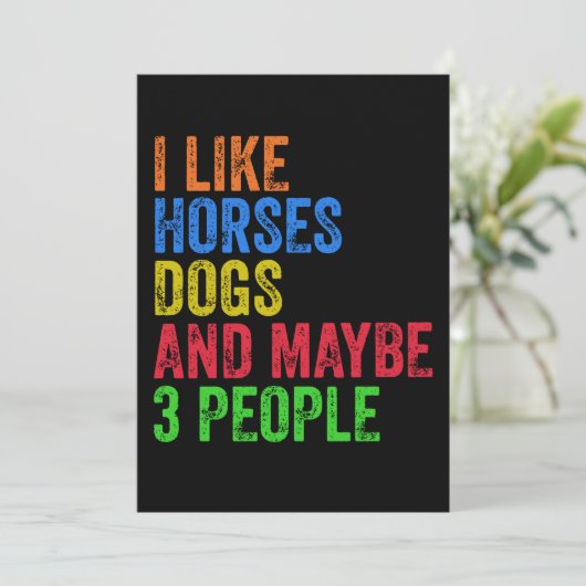 Ik hou van paarden en misschien 3 mensen kaart (Staand voorkant)