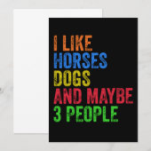 Ik hou van paarden en misschien 3 mensen kaart (Voorkant / Achterkant)
