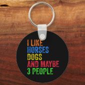 Ik hou van paarden en misschien 3 mensen sleutelhanger (Voorkant)