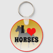 Ik hou van paarden en rode hartslag, tuinbouw/goud sleutelhanger (Achterkant)