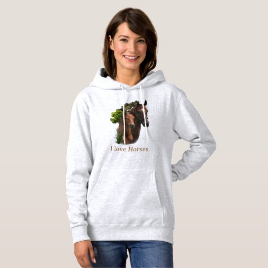 Ik hou van paarden hoodie (Voorkant volledig)