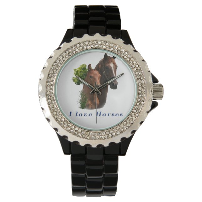 Ik hou van paarden horloge (Voorkant)