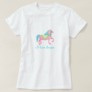 Ik hou van paarden Illustratie t-shirtcollectie T-shirt