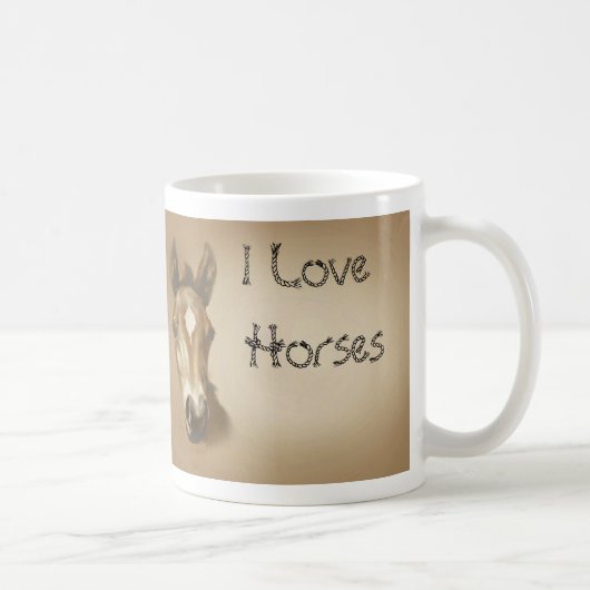 Ik hou van paarden koffiemok (Rechts)