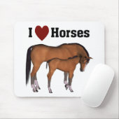 Ik hou van paarden Mousepad Muismat (Met muis)