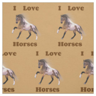 Ik hou van paarden - Paint Horse Fabric Stof